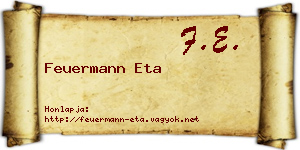 Feuermann Eta névjegykártya